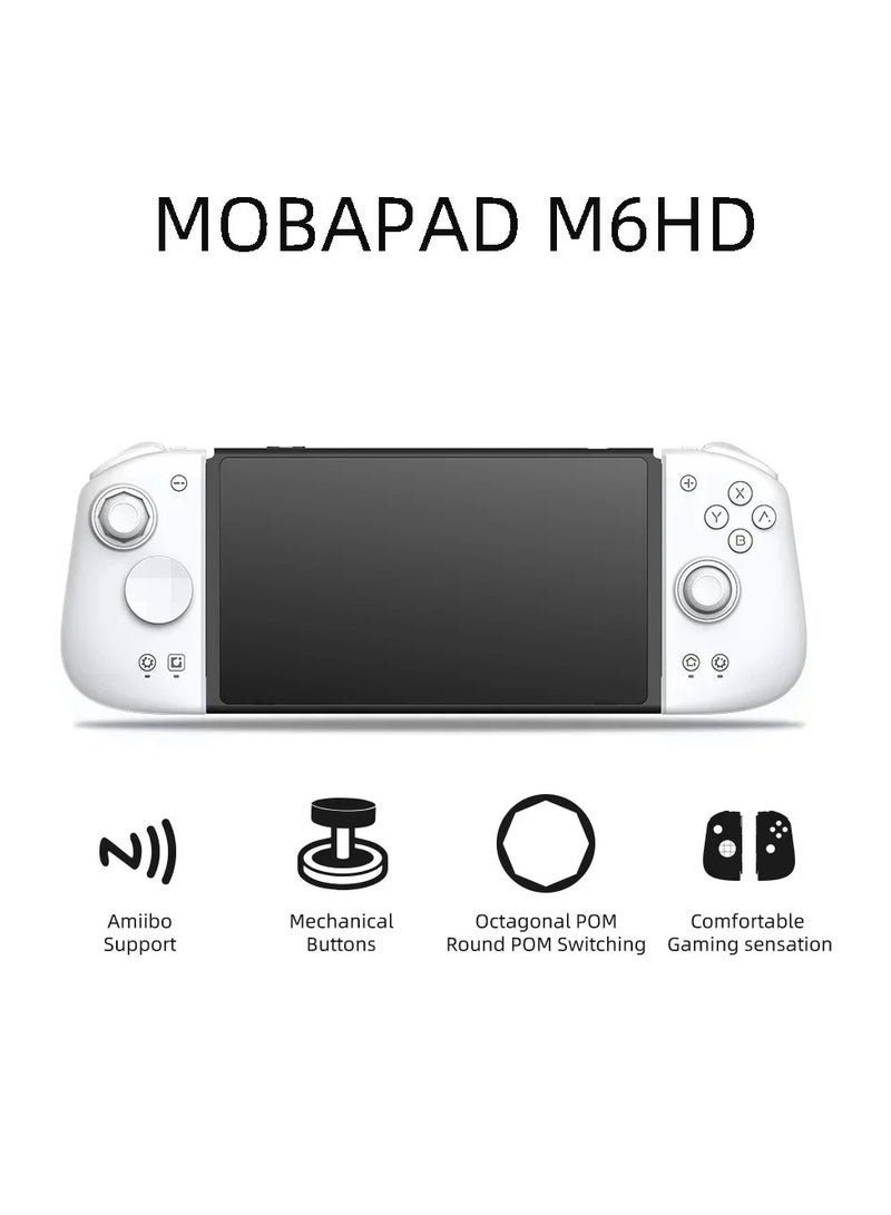 Mobapad M6HD For Nintendo Switch Controller Pro Adjustable Joystick Hall Effect Controller Hd Vibration/6-Axis Gyro JoyPad(White)