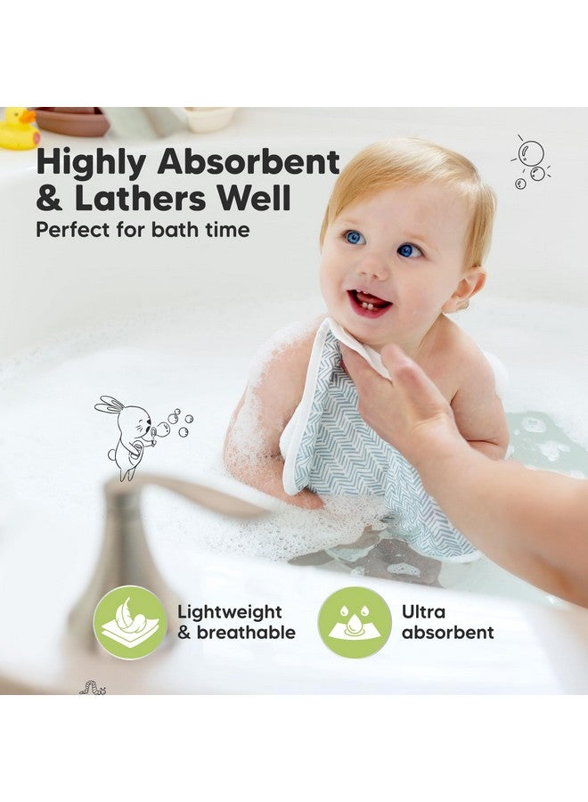 KeaBabies 6-Pack Cotton Baby Washcloths for Newborn - Organic Cotton Muslin Soft Wash Cloths for Babies, Infant, Kids, Toddler Towels for Boy, Girl, Super Absorbent Face Cloths, Scratch-Free Baby Rags (Nordic) - Image 4