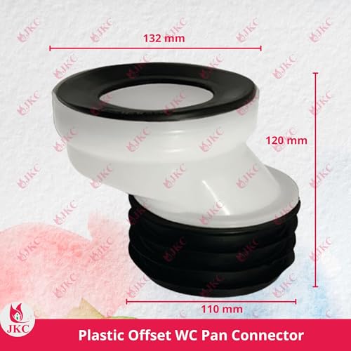 JKC Flexible Offset WC Pan Connector - Commode Pipe Connector for Easy Installation, Durable Toilet Pipe Connector with Rubber Seal, 110 mm / 4 Inch, White - 1 Pcs (OFFSET PAN CONNECTOR) - Image 2
