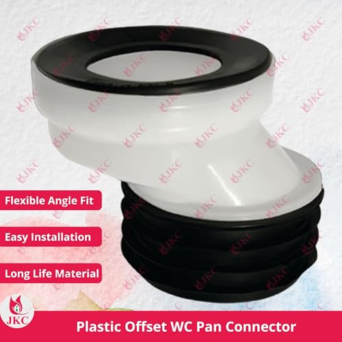 JKC Flexible Offset WC Pan Connector - Commode Pipe Connector for Easy Installation, Durable Toilet Pipe Connector with Rubber Seal, 110 mm / 4 Inch, White - 1 Pcs (OFFSET PAN CONNECTOR) - Image 4