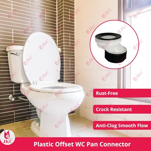JKC Flexible Offset WC Pan Connector - Commode Pipe Connector for Easy Installation, Durable Toilet Pipe Connector with Rubber Seal, 110 mm / 4 Inch, White - 1 Pcs (OFFSET PAN CONNECTOR) - Image 5