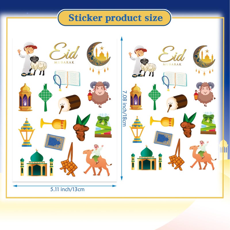 DUJAA 350PCS Eid Mubarak Stickers for Kids Ramadan Kareem and Eid Stickers Sheets Ø±Ù…Ø¶Ø§Ù† Ù…Ø¨Ø§Ø±Ùƒ Holy Kaaba Quran Ramadan Decoration Gift Tag Mubarak Sticker - Image 2