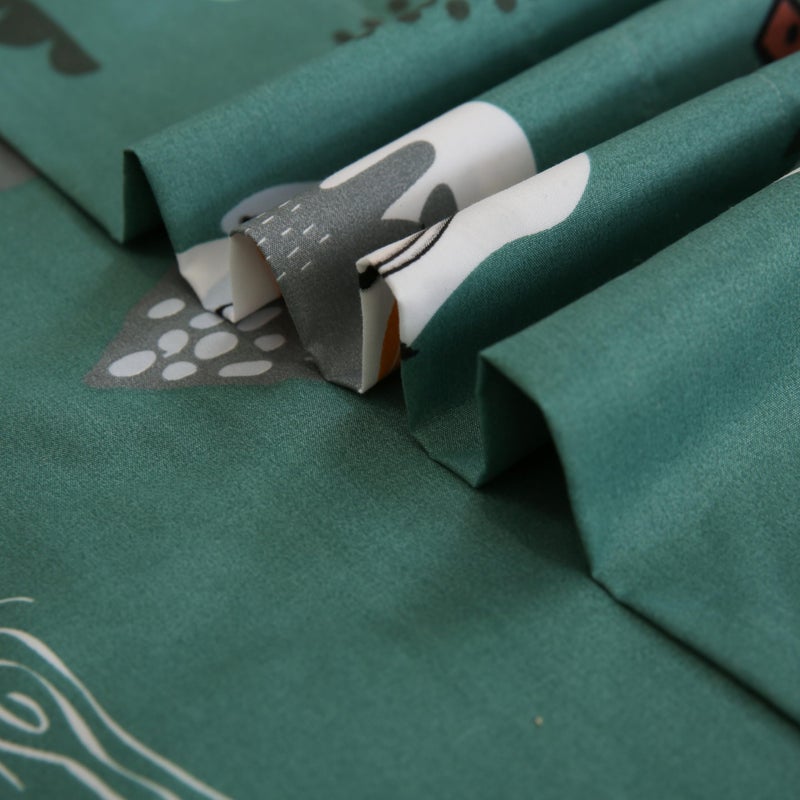 JSD Green Animal Forest Kids Sheet Set Full 4 Piece  Cute Printed Microfiber Bed Sheets for Girls Deep Pocket - Image 5