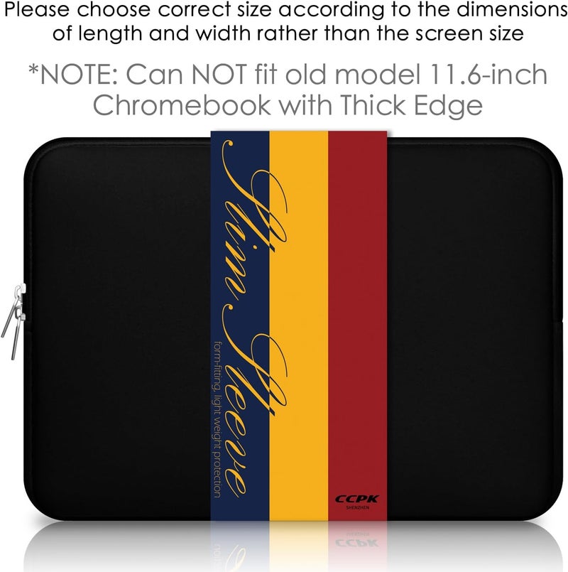 CCPK 11.6 inch Laptop Case Compatible with 12 inch MacBook Air 11 inch ASUS Vivobook Go Lenovo 100e Gen 4 Acer Gateway Chromebook 311 Computer Accessories Bag Sleeve Cover Carrying Case 11 inch, Black - Image 3