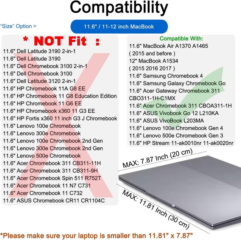 CCPK 11.6 inch Laptop Case Compatible with 12 inch MacBook Air 11 inch ASUS Vivobook Go Lenovo 100e Gen 4 Acer Gateway Chromebook 311 Computer Accessories Bag Sleeve Cover Carrying Case 11 inch, Black - Image 2
