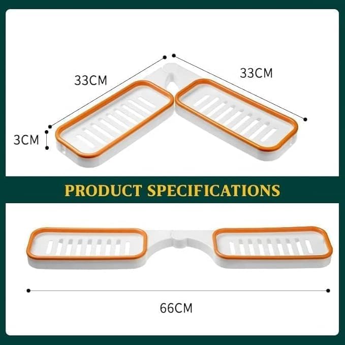SHOPECOM HandWashing Plastic WallMounted Corner Storage Bathroom Products Over The Sink Dish Drying Rack Foldable Corner Shower CaddyStorage Shelf Rack for Bathroom Kitchen - Image 3