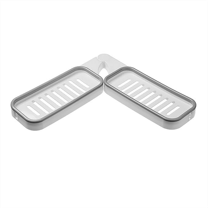 SHOPECOM HandWashing Plastic WallMounted Corner Storage Bathroom Products Over The Sink Dish Drying Rack Foldable Corner Shower CaddyStorage Shelf Rack for Bathroom Kitchen - Image 4