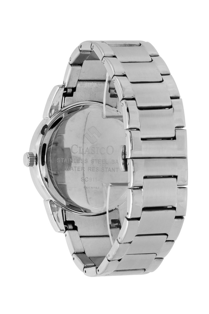 Clasico ساعة سيفيريكس للرجال بتصميم هيكل مفتوح – إصدار فضي وأبيض مع حزام معدني ناعم – حركة عيار النخبة Y121 – تصميم مقاوم للماء - Image 4