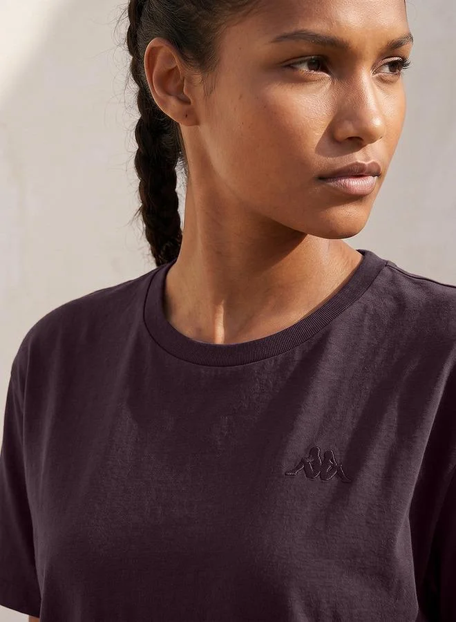 Kappa BROWN Kappa Logo Embroidered T-shirt for Women | Best Price UAE
