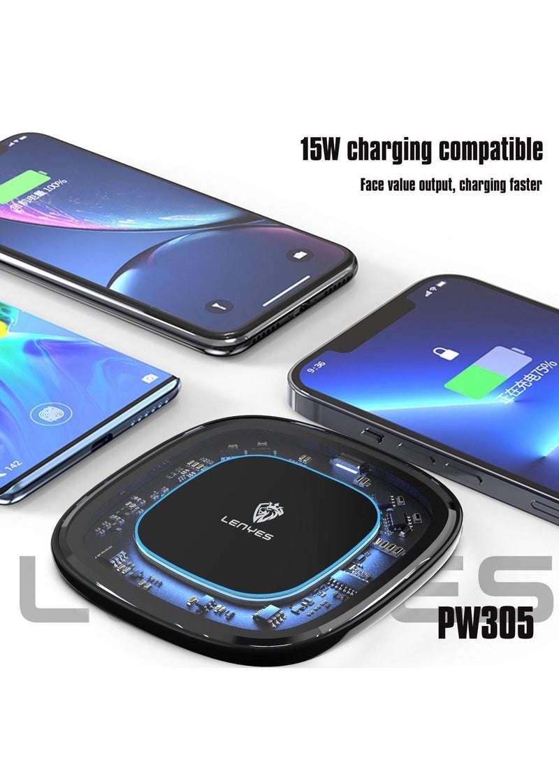 Lenyes BIN1 Wireless Charging Stand PW305, Black 15W - Image 1