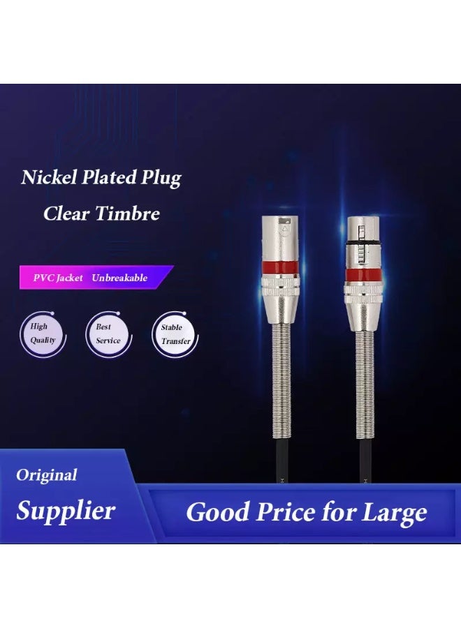 كابل ميكروفون XLR ذكر إلى أنثى، كابل متوازن ثلاثي الأطراف، محول صوت لأجهزة الصوت (2 متر) - Image 2