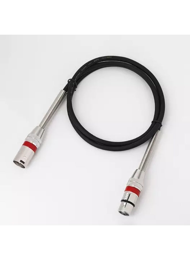 كابل ميكروفون XLR ذكر إلى أنثى، كابل متوازن ثلاثي الأطراف، محول صوت لأجهزة الصوت (2 متر) - Image 4