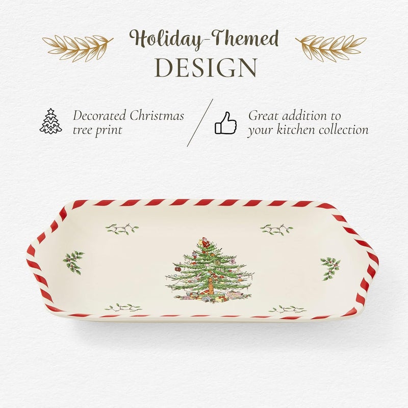 Spode Christmas Tree Peppermint Dessert Tray - Image 4