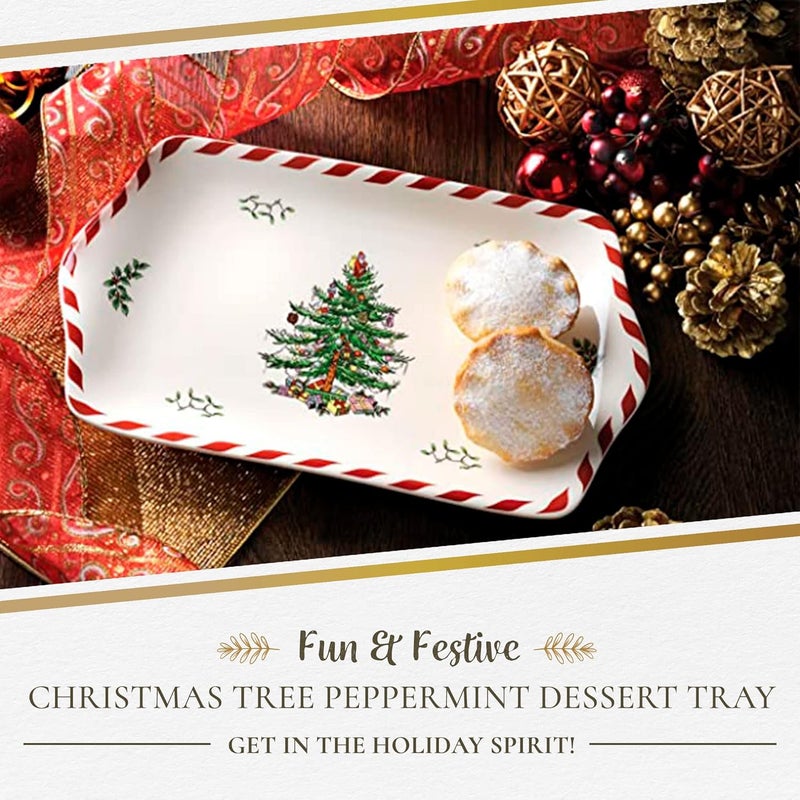 Spode Christmas Tree Peppermint Dessert Tray - Image 3