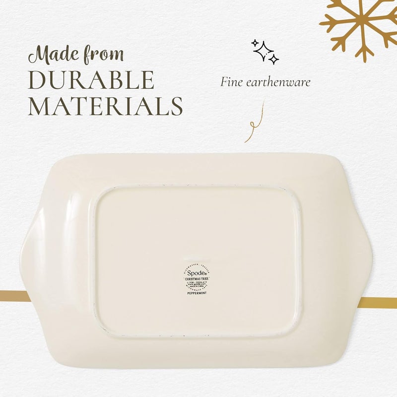 Spode Christmas Tree Peppermint Dessert Tray - Image 5