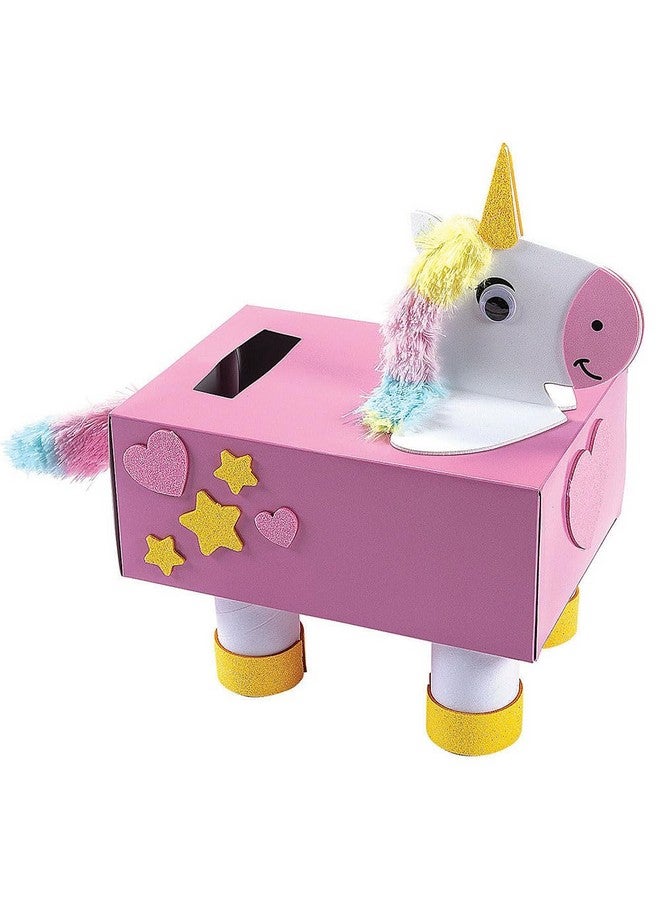 Fun Express Unicorn Valentine Card Box Craft Kit - Crafts for Kids and Fun Home Activities - Image 1