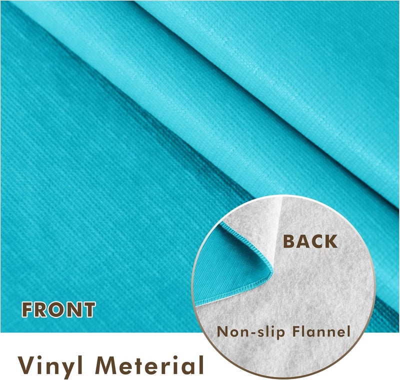 Nasitos 2 Pack Vinyl Plastic Table Cloth Rectangle 60x120 Inch-Flannel Backed Teal Vinyl Tablecloths, Disposable Tablecloth for Picnic, Wedding, Holiday Dinner, Special Events - Image 3