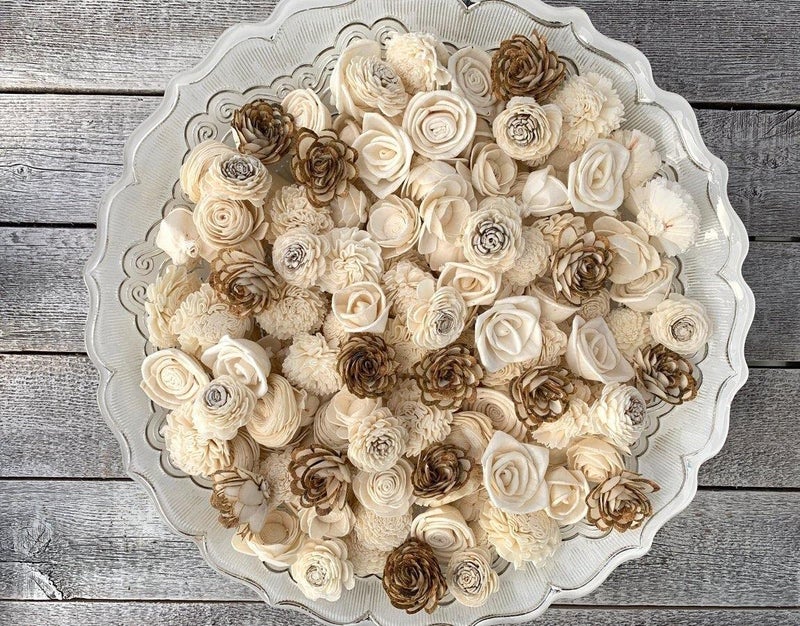 JOYNAGAR Mini Sola Wood Flower Assortment Random Collection, 20 Pcs Loose Flower Head 3-4Cm Size Forcraft And Home Decoration, White - Image 3