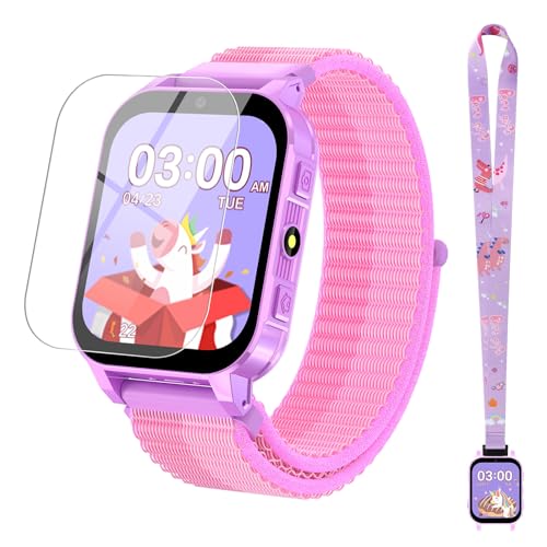 cjc HD Touchscreen Smartwatch for Girls Ages 4-12 - Includes 28 Games, Camera, Music, Pedometer - Fun & Educational Birthday Gift Idea (Purple) - Image 1