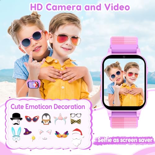cjc HD Touchscreen Smartwatch for Girls Ages 4-12 - Includes 28 Games, Camera, Music, Pedometer - Fun & Educational Birthday Gift Idea (Purple) - Image 5
