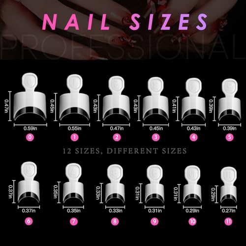 AORAEM White French Nail Tips 120 PCS Short French Style Acrylic Nail Tip 12 Sizes False Nails Clear and White Press on Nails for Women - Image 5