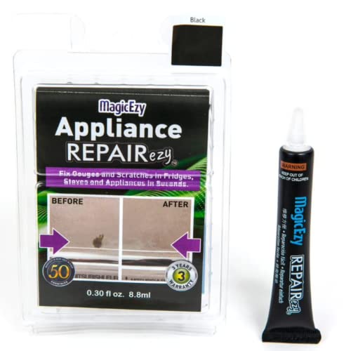 MagicEzy Appliance RepairEzy - (Black) - Appliance Touch Up Paint Scratch Repair for Stove, Microwave, Fridge - Enamel, Metal, Stainless Steel - Strong Epoxy - Image 1