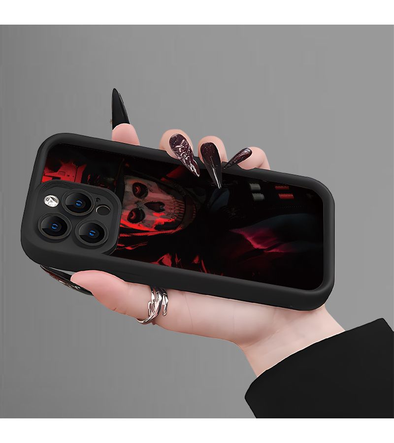 Black Protective Phone Case For iPhone 12 Pro Max Skull Mask Design - Image 4