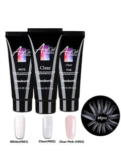 DOUBORQ 3 Color 15ml Nail Extension Glue Set With 48Pcs Quick Building False Nail Molds  - Image 1