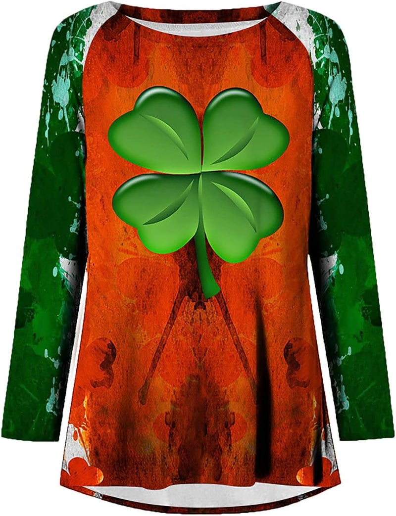 cheekyglo St Patricks Day Sweatshirts for Women Loose Long Sleeve Shirts Shamrock Print Blouse Saint Patricks Day Pullover Tops - Image 4