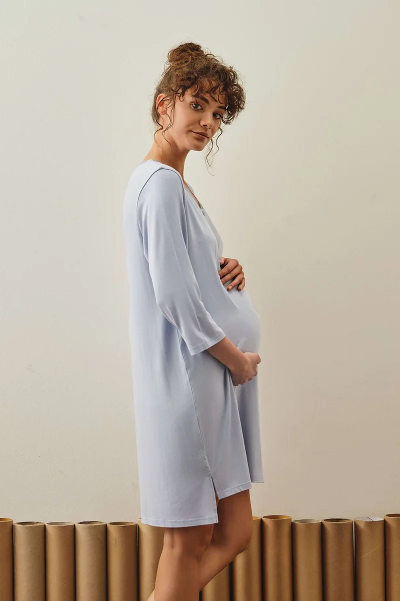 Hays Women's Pregnant Mother Modal Lace Detailed Nightgown