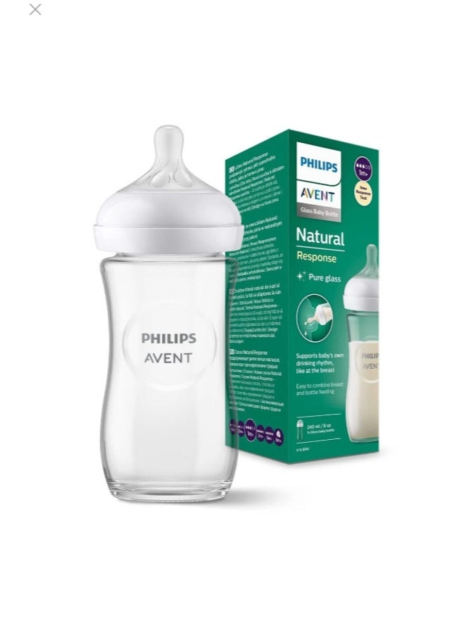 Philips Avent Natural Response Glass Baby Bottle 1 Month+ 240 ml