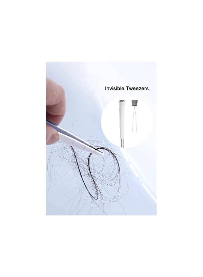 promass Toilet Brush and Holder Set, Silicone Bristles Bathroom Cleaning Bowl Brush Kit with Tweezers, Bathroom Accessories with Aluminum Handle - White - Image 4