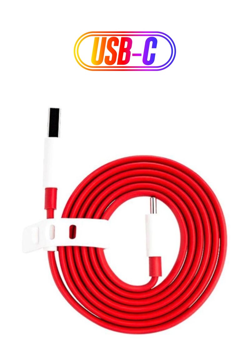 OnePlus Type C Charging Cable Red/White - Image 1
