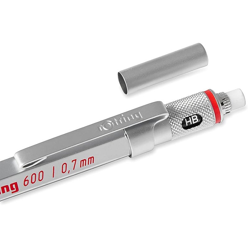 Rotring 1904444 600 Mechanical Pencil, 0.7 mm, Silver Barrel - Image 3