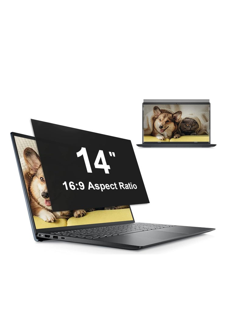 Laptop Privacy Screen 14 Inch 16:9 Computer Monitor, Anti Glare Blue Light Filter Protector, Removable 14inch Security Shield Compatible With Lenovo Hp Dell Acer Asus Thinkpad Envy Xps - Image 1