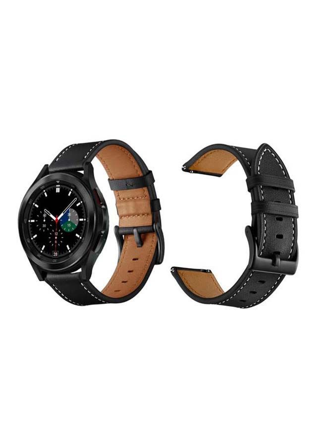 نيبمينينت سوار بديل من الجلد الطبيعي لساعة سامسونج جالاكسي 4 مقاس 42/46 مم أسود - Image 2