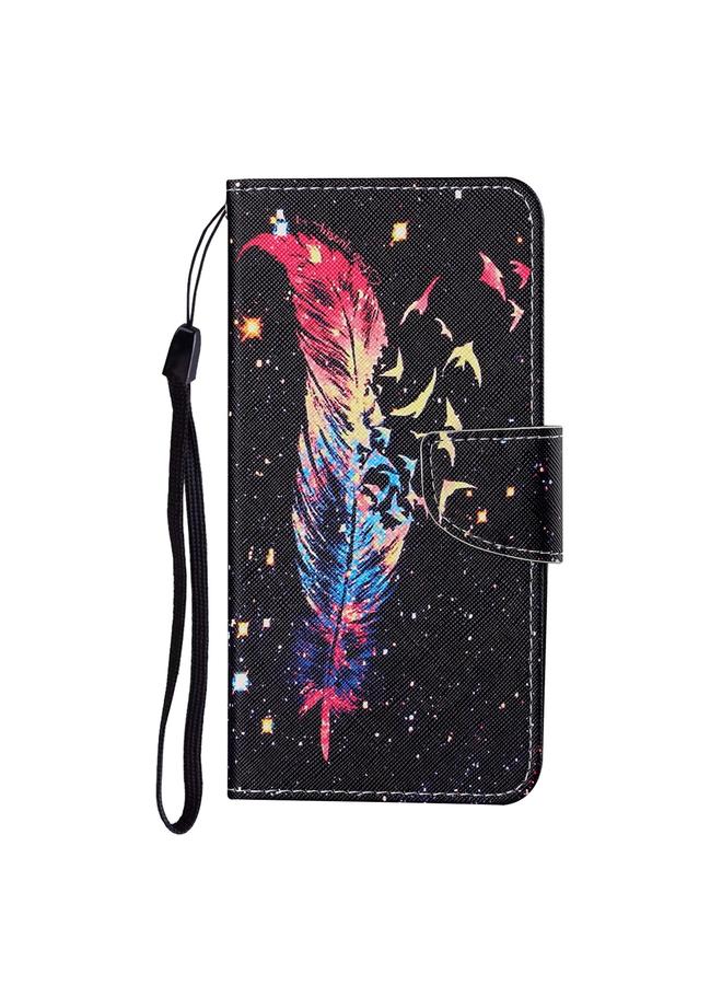 جرين تايجر جراب لهاتف Huawei P40 lite E بنمط رسم ملون، جراب جلدي قلاب أفقي مع حامل وفتحات للبطاقات ومحفظة وحبل - Image 2