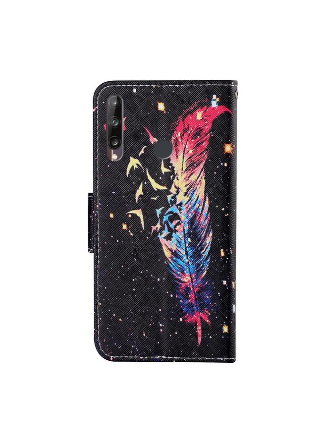 جرين تايجر جراب لهاتف Huawei P40 lite E بنمط رسم ملون، جراب جلدي قلاب أفقي مع حامل وفتحات للبطاقات ومحفظة وحبل - Image 3