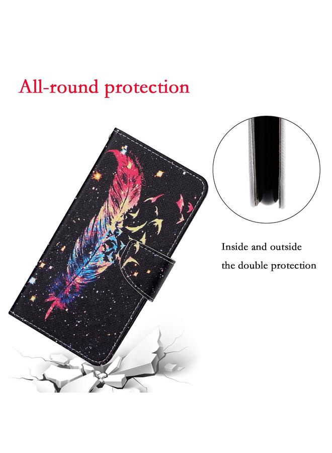 جرين تايجر جراب لهاتف Huawei P40 lite E بنمط رسم ملون، جراب جلدي قلاب أفقي مع حامل وفتحات للبطاقات ومحفظة وحبل - Image 5