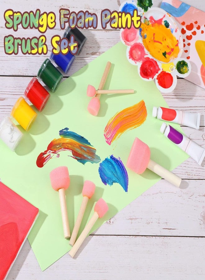 Harloon 100 Pcs 4 Assorted Sizes Round Sponge Paint Brush for Craft Painting Sponge Paint Tools for Art, Pink - Image 2