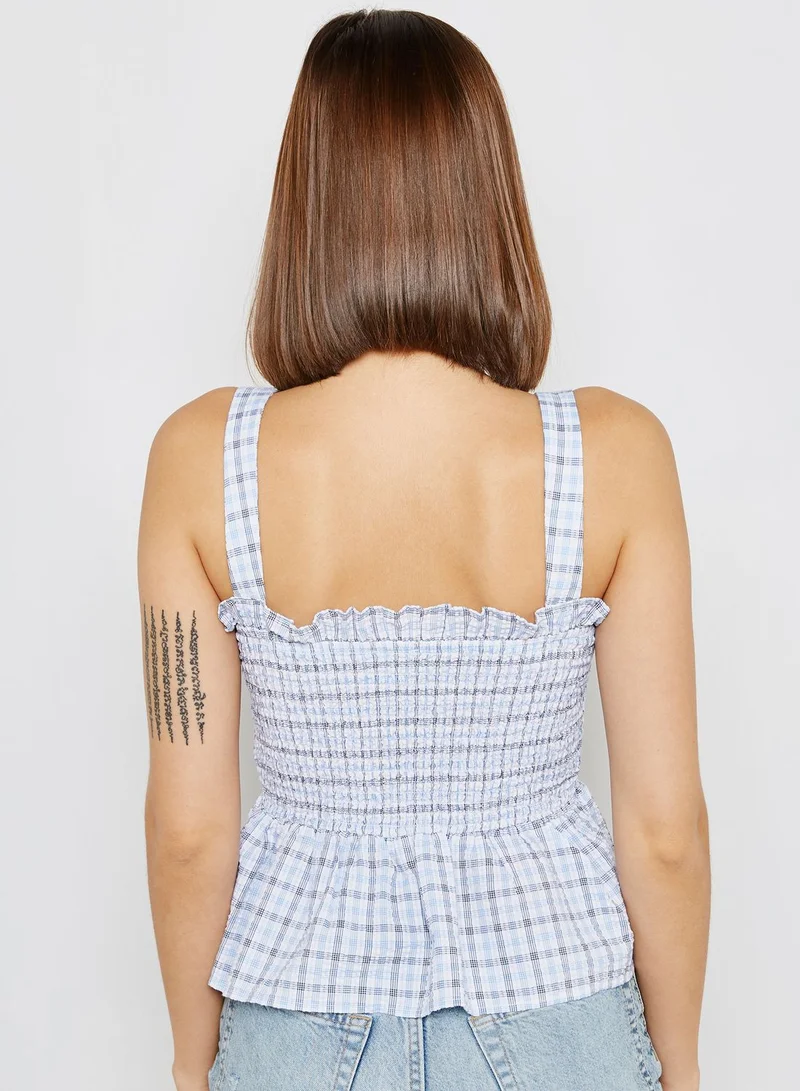 FOREVER 21 Smocked Peplum Top