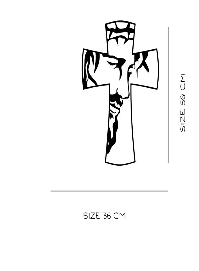 BLIND SHOPJesus on Cross Symbol Metal Wall Art | Religious Christian Wall Decor | Faith-Inspired Jesus Crucifix | Christian Home (50x36x1.5 CM) - Image 2