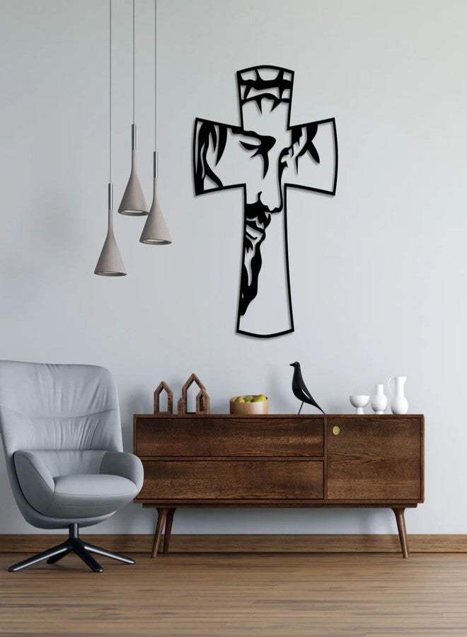 BLIND SHOPJesus on Cross Symbol Metal Wall Art | Religious Christian Wall Decor | Faith-Inspired Jesus Crucifix | Christian Home (50x36x1.5 CM) - Image 4