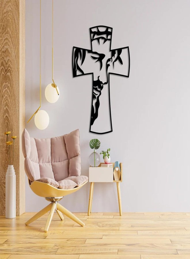 BLIND SHOPJesus on Cross Symbol Metal Wall Art | Religious Christian Wall Decor | Faith-Inspired Jesus Crucifix | Christian Home (50x36x1.5 CM) - Image 3