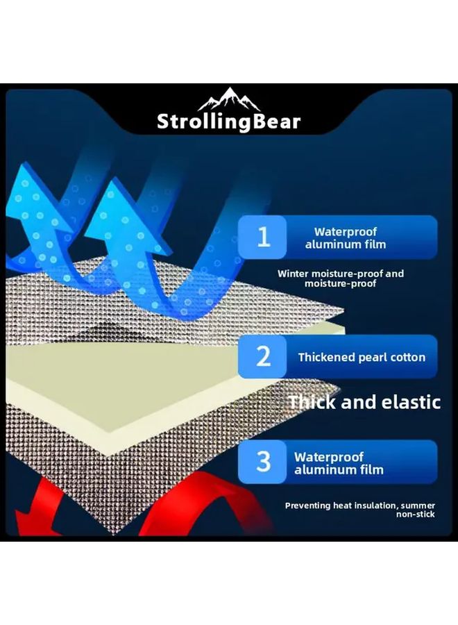 Double Sided Aluminum Film Mat 200x100cm Portable Moisture Proof Camping Beach Mat - Image 3