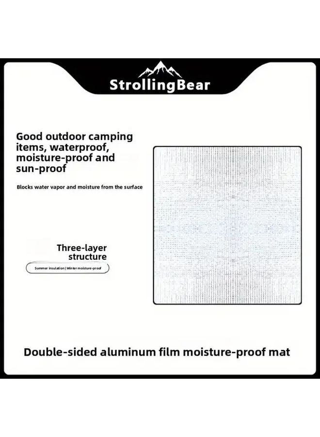 Double Sided Aluminum Film Mat 200x100cm Portable Moisture Proof Camping Beach Mat - Image 2