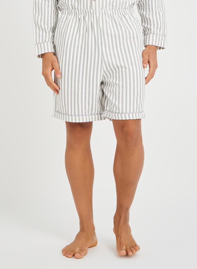 Styli Styli Striped Long Sleeve Shirt and Shorts Pyjama Set  - Image 4