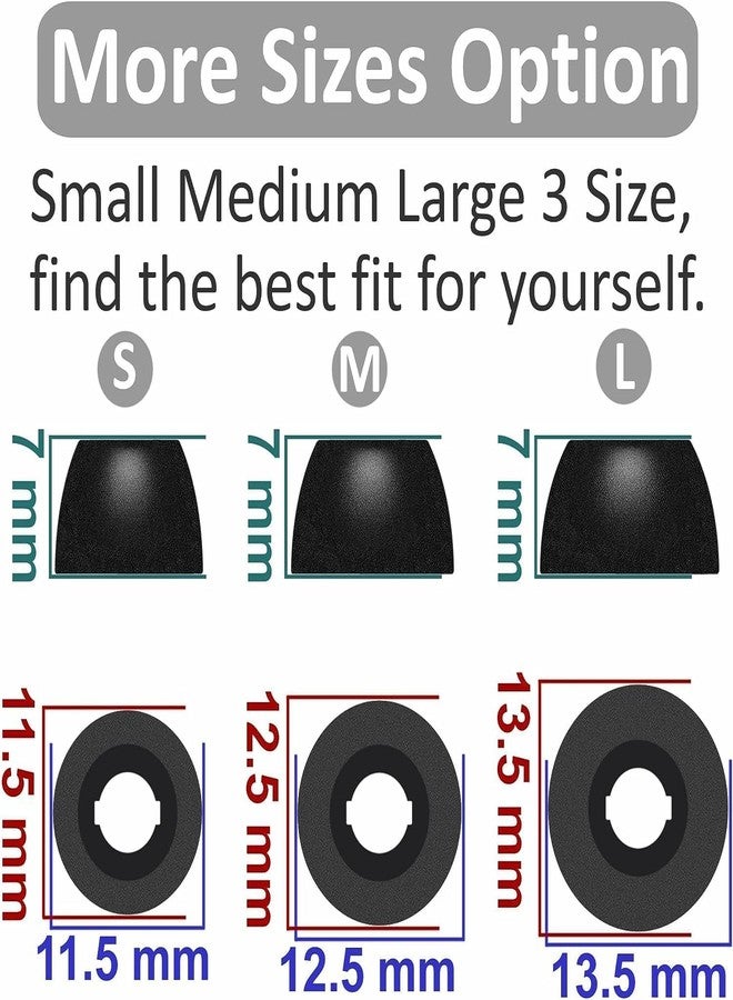 JNSA Replacement Memory Foam Ear Tips Compatible with Bose New QuietComfort Earbuds (2024 Released)/Timekettle M3 Translation Earbuds, Noise Canceling Foam Ear Tip,L/M/S 3 Size 3 Pairs,Black (2143PB) - Image 4