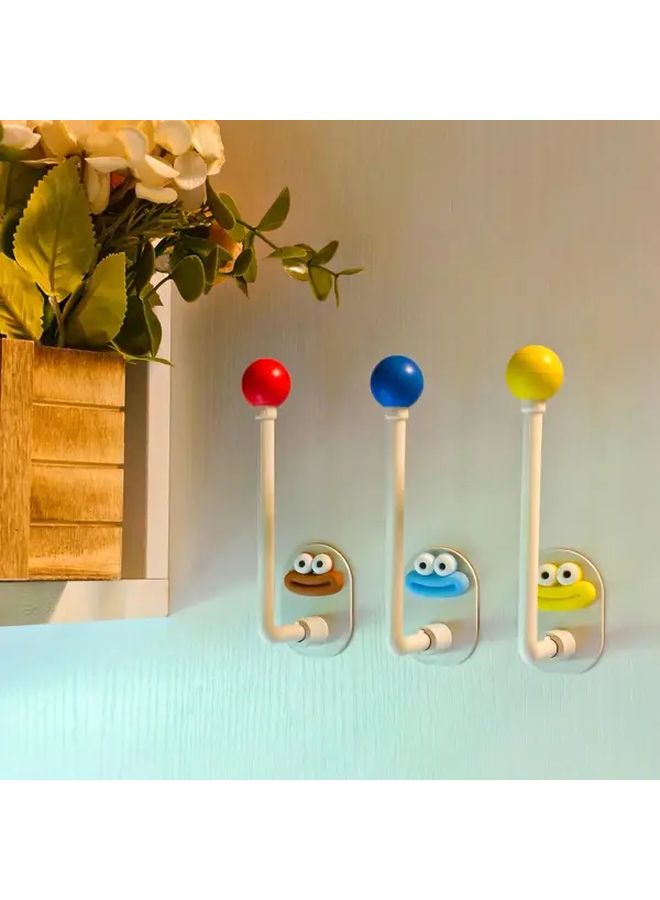 خطافات حائط صفراء لاصقة لتعليق المعاطف منظف تخزين غرفة النوم - Image 4