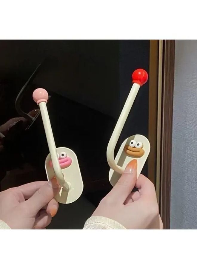 خطافات حائط صفراء لاصقة لتعليق المعاطف منظف تخزين غرفة النوم - Image 5